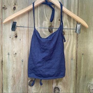 American apparel navy blue halter neck